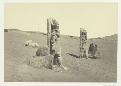 Kolosser och Sphynx vid Wady Saboua, Nubia, 1857. av Francis Frith