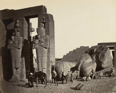 Fallen staty på Ramesseum, Thebe av Francis Frith