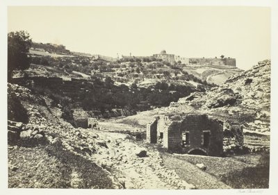 Jerusalem från En-Rogels mur, 1857. av Francis Frith