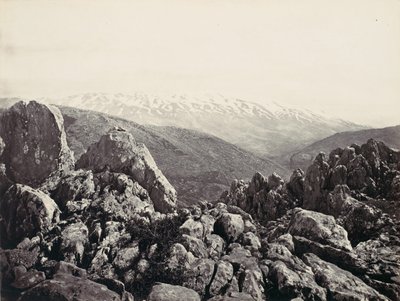 Mount Hermon, Förklaringens berg, ca. 1857. av Francis Frith