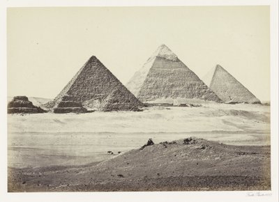 Piramides van Gizeh El Geezehs pyramid. Från sydväst (titel på objekt) av Francis Frith
