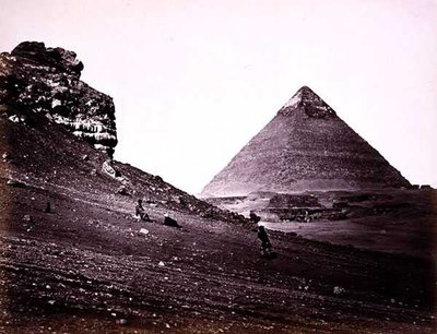 Andra pyramiden vid El-Geezah, från sydost av Francis Frith