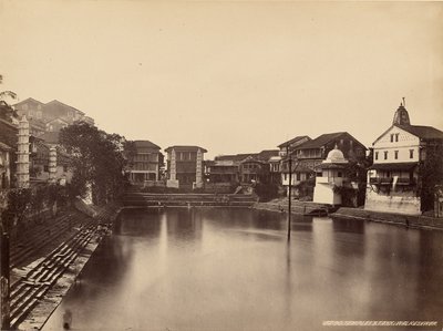 Tempel och vattenreservoar, Walkeshwur av Francis Frith