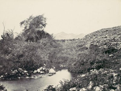 The Fountain of Jerico och den troliga platsen för staden, ca. 1857. av Francis Frith