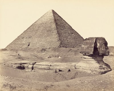 Den stora pyramiden och sfinxen av Francis Frith
