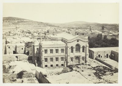 Den nya engelska kyrkan från Hippicus-tornet, Jerusalem, 1857. av Francis Frith
