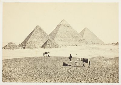 Pyramiderna i El Geezeh, från sydväst av Francis Frith
