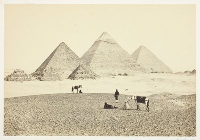 Pyramiderna i El Geezeh, från sydväst, 1857. av Francis Frith