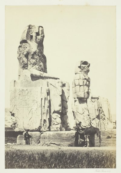 Statyerna av Memnon, Thebeslätten, 1857. av Francis Frith