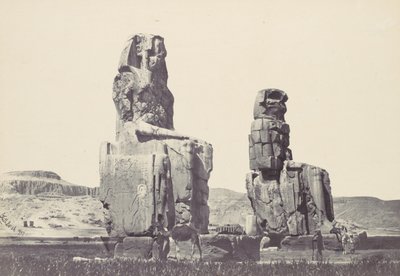 Statyerna av Memnon. Thebeslätten, 1857. av Francis Frith