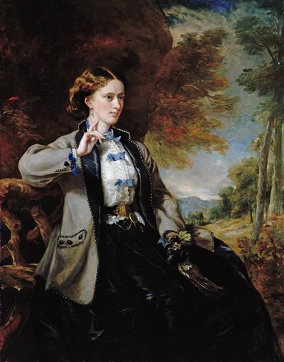 Porträtt av Hon. Mrs Meynell-Ingram (olja på duk) av Francis Grant
