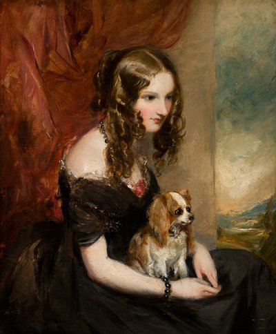 Porträtt av Hon. Selina Weld Forester, Viscountess Newport och senare grevinnan av Bradford (1819-1894), c.1839-78 (olja ombord) av Francis Grant