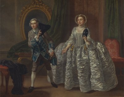 David Garrick och Mrs Pritchard i Benjamin Hoadleys "Den misstänkte maken" av Francis Hayman