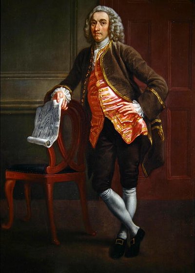 Porträtt av en medlem av familjen St. John (olja på duk) av Francis Hayman