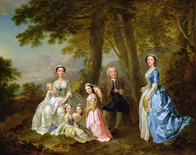 Samuel Richardson sittande med sin andra familj av Francis Hayman