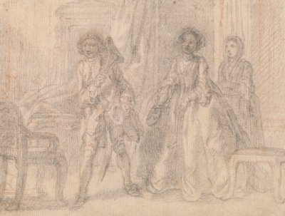 Scen från en pjäs, möjligen Benjamin Hoadleys "The Suspicious Husband" av Francis Hayman