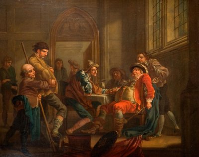 Sir John Falstaff skaffar rekryter, 1765. av Francis Hayman