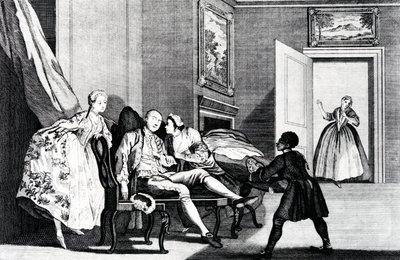 Att stjäla en kyss, ca 1743 av Francis Hayman