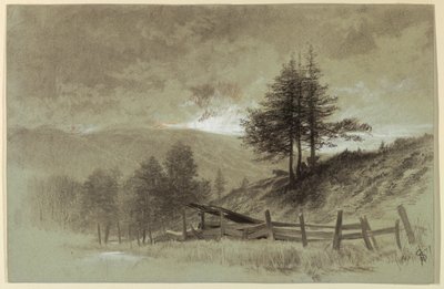 Fält med järnvägsstaket av Francis Hopkinson Smith