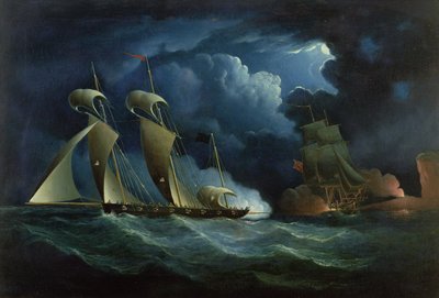En tullbrigg som engagerar piratluggern kommer att titta på av Francis Hustwick