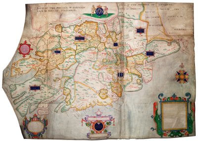Provinsen Munster, Irland, ca 1595 (pergament, linne) av Francis Jobson