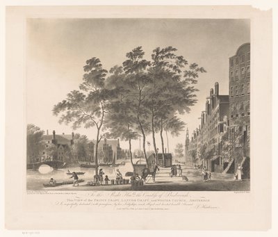 Utsikt över Prinsengracht och Westerkerk i Amsterdam Utsikt över Prince graft-Lanuor Graft- och Wester Church-Amsterdam (titel på objekt) av Francis Jukes