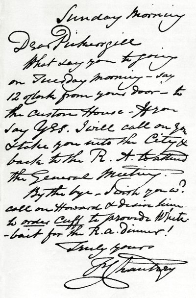 Ett brev från Francis Leggatt Chantrey, 1839 1904 av Francis Legatt Chantrey