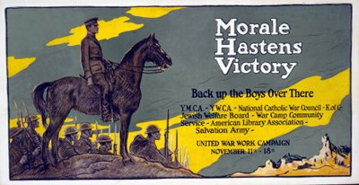 Moralen påskyndar segern - backa upp pojkarna där borta United War Work Campaign, 11-18 november, pub. 1918 av Francis Luis Mora
