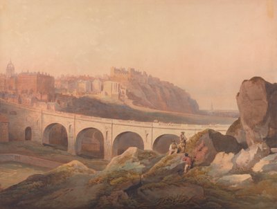 Utsikt över Edinburgh från Calton Hill av Francis Nicholson