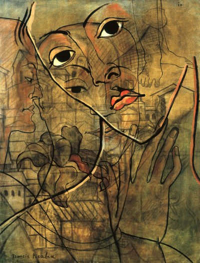 Faces (olja på duk) av Francis Picabia