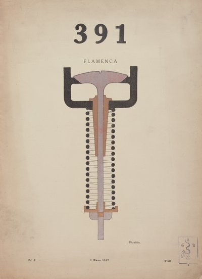 "Flamenca", omslagsteckning till den dadaistiska tidskriften "La Revue", nummer 391 nr 3 av Francis Picabia