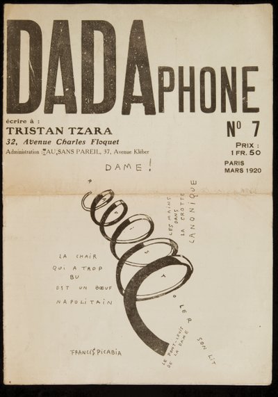 Framsidan av "Dadaphone" nr 7 av Francis Picabia