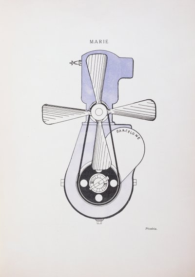 "Marie", teckning för den dadaistiska tidskriften "La Revue", nummer 391 nr 3 av Francis Picabia