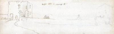 Cardiff 1678 (akvarell och brunt bläck på papper) av Francis Place