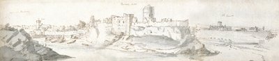 Pembroke Castle, ca 1678 (akvarell och brunt bläck på papper) av Francis Place