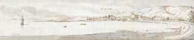 Swansea, ca 1678 (akvarell  brunt bläck på papper) av Francis Place