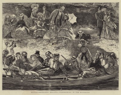 Henley-on-Thames Regatta, picknick vid floden av Francis S. Walker