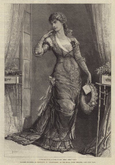 Madame Modjeska som Constance, i Heartsease, på Royal Court Theatre av Francis S. Walker
