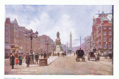 Sackville Street, Dublin, från Peeps at Many Lands: Ireland publicerad av Adams & Charles, 1909 av Francis S. Walker