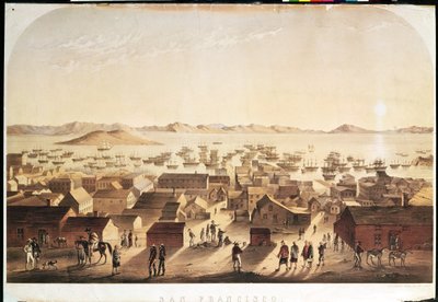 A General View of San Francisco, publicerad av M und N Hanhart, c.1850-52 av Francis Samuel Marryat