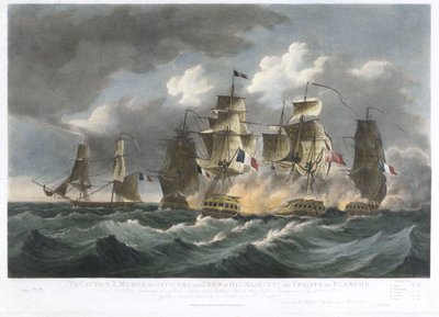 Till kapten Z Mudge... på... "Blanche"... för det tappra försvar som fartyget gjorde i Somberopassagen den 19 juli av Francis Sartorius
