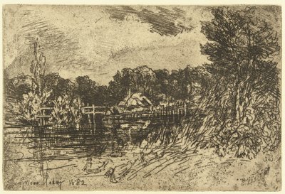 Flodprovet vid Longparish Testet på Longparish av Francis Seymour Haden (Sir) (signed by artist)