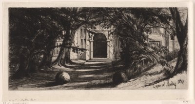 Mytton Hall av Francis Seymour Haden (Sir) (signed by artist)