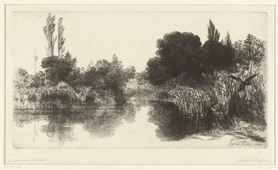 Damm Shere Mill Pond av Francis Seymour Haden (Sir) (signed by artist)