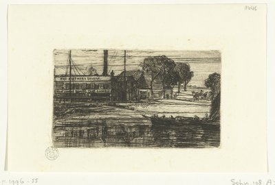 West London Roddklubb The Feathers Tavern av Francis Seymour Haden (Sir) (signed by artist)