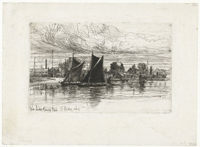 West London Rowing Club (titel på objekt) av Francis Seymour Haden (Sir) (signed by artist)