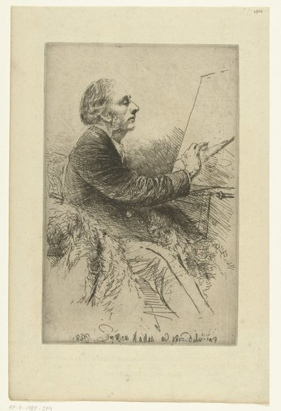 Självporträtt av Francis Seymour-Haden Porträtt av Francis Seymour Haden, nr. 4 (medan man målar) av Francis Seymour Haden (Sir) (signed by artist)