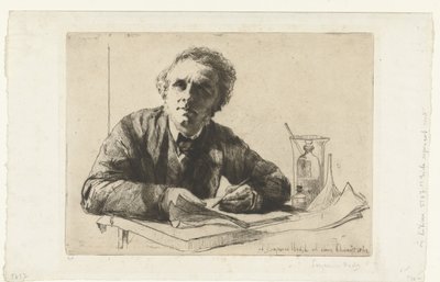 Självporträtt av Francis Seymour-Haden av Francis Seymour Haden (Sir) (signed by artist)