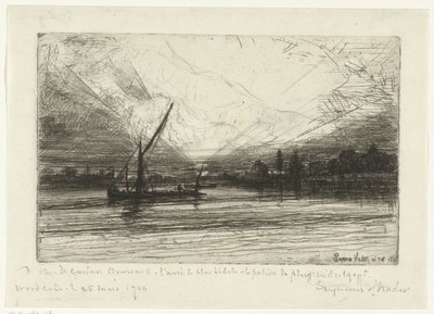 Solnedgång på Themsen Solnedgång på Themsen av Francis Seymour Haden (Sir) (signed by artist)