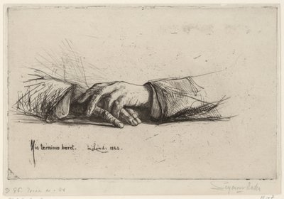 Rustende handen händer i vikt etsningsstudier (serietitel) av Francis Seymour Haden (Sir)